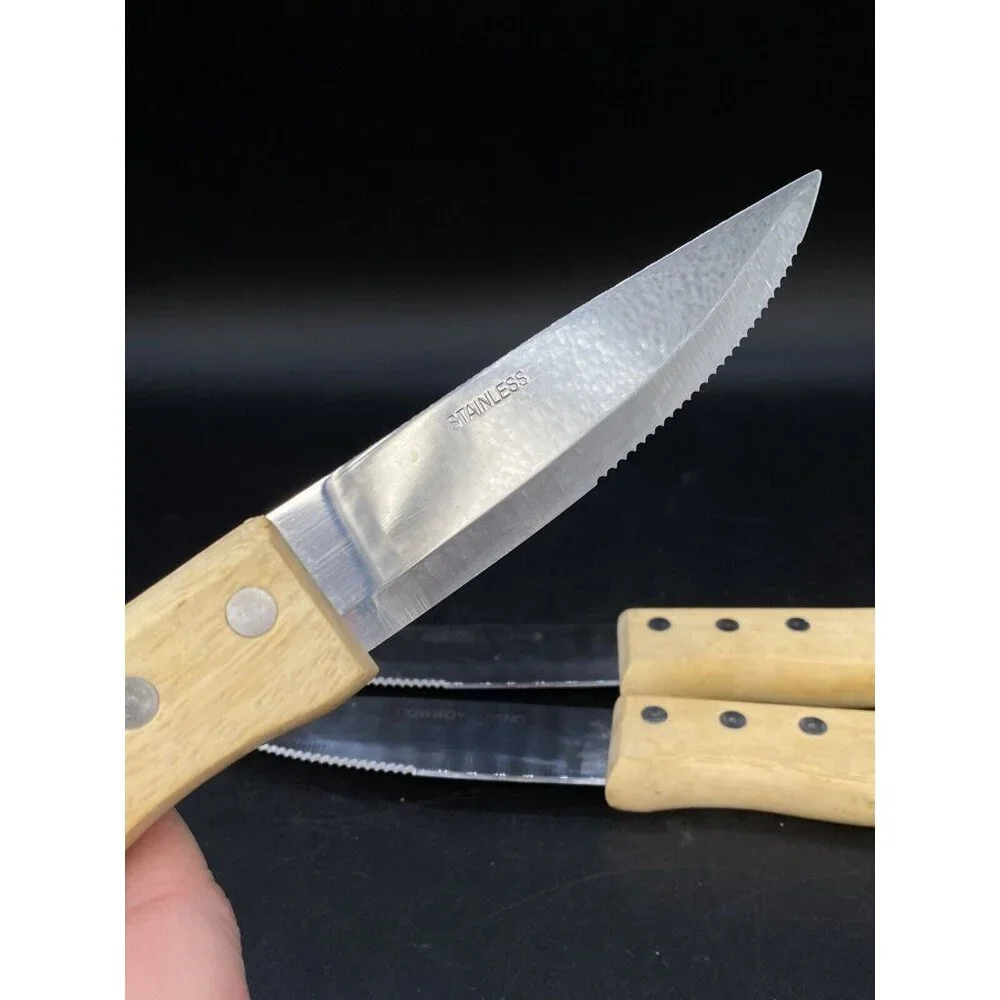 Cowboy Living 3 Cattle Brand Stainless Steel Steak Knives Replacement